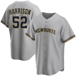 Kyle Harrison Milwaukee Brewers Men's Replica Road Jersey - Gray