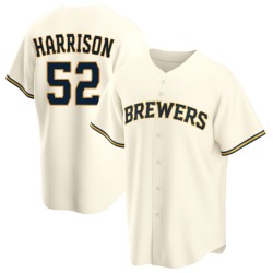 Kyle Harrison Milwaukee Brewers Youth Replica Home Jersey - Cream