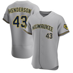 Logan Henderson Milwaukee Brewers Men's Authentic Road Jersey - Gray