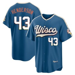 Logan Henderson Milwaukee Brewers Youth Limited Mineral 2026 City Connect Stadium Jersey - Blue