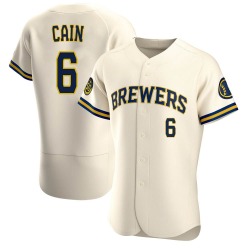 Lorenzo Cain Milwaukee Brewers Men's Authentic Home Jersey - Cream