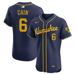 Lorenzo Cain Milwaukee Brewers Men's Elite Alternate Jersey - Navy