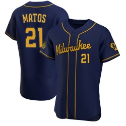 Luis Matos Milwaukee Brewers Men's Authentic Alternate Jersey - Navy