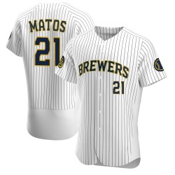 Luis Matos Milwaukee Brewers Men's Authentic Alternate Jersey - White