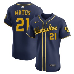 Luis Matos Milwaukee Brewers Men's Elite Alternate Jersey - Navy