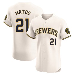 Luis Matos Milwaukee Brewers Men's Elite Home Jersey - Cream