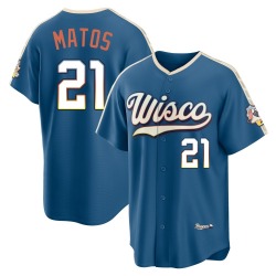 Luis Matos Milwaukee Brewers Men's Limited Mineral 2026 City Connect Stadium Jersey - Blue
