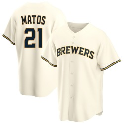 Luis Matos Milwaukee Brewers Men's Replica Home Jersey - Cream