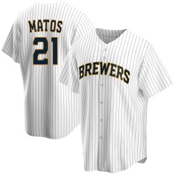 Luis Matos Milwaukee Brewers Men's Replica Home Jersey - White