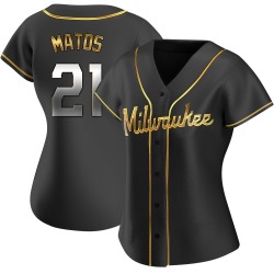 Luis Matos Milwaukee Brewers Women's Replica Alternate Jersey - Black Golden