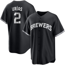 Luis Urias Milwaukee Brewers Youth Replica Black/ Jersey - White