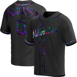 Mario Feliciano Milwaukee Brewers Men's Replica Alternate Jersey - Black Holographic