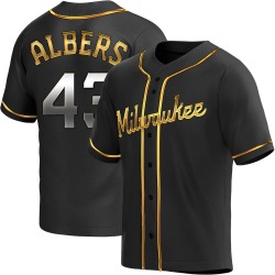 Matt Albers Milwaukee Brewers Men's Replica Alternate Jersey - Black Golden