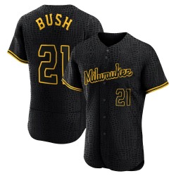 Matt Bush Milwaukee Brewers Men's Authentic Snake Skin City Jersey - Black