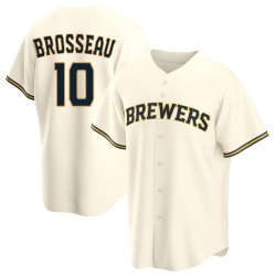 Mike Brosseau Milwaukee Brewers Men's Replica Home Jersey - Cream