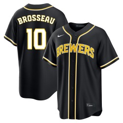 Mike Brosseau Milwaukee Brewers Youth Replica Fashion Out Jersey - Black