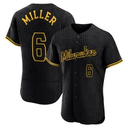 Owen Miller Milwaukee Brewers Men's Authentic Snake Skin City Jersey - Black