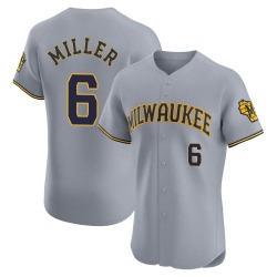 Owen Miller Milwaukee Brewers Men's Elite Road Jersey - Gray