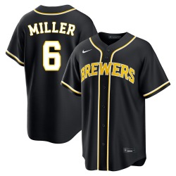 Owen Miller Milwaukee Brewers Men's Replica Fashion Out Jersey - Black