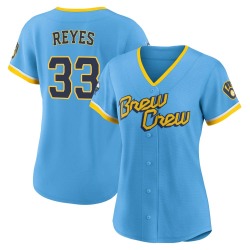 Pablo Reyes Milwaukee Brewers Women's Authentic Powder 2022 City Connect Jersey - Blue