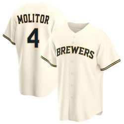 Paul Molitor Milwaukee Brewers Youth Replica Home Jersey - Cream
