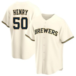 Payton Henry Milwaukee Brewers Youth Replica Home Jersey - Cream