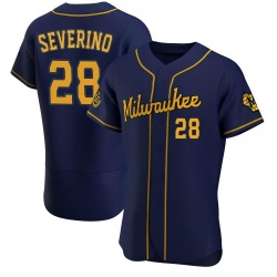 Pedro Severino Milwaukee Brewers Men's Authentic Alternate Jersey - Navy