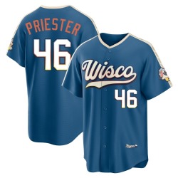 Quinn Priester Milwaukee Brewers Men's Limited Mineral 2026 City Connect Stadium Jersey - Blue