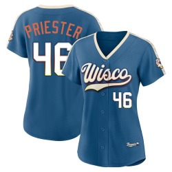 Quinn Priester Milwaukee Brewers Women's Limited Mineral 2026 City Connect Stadium Jersey - Blue