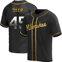 Rob Deer Milwaukee Brewers Men's Replica Alternate Jersey - Black Golden
