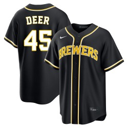 Rob Deer Milwaukee Brewers Men's Replica Fashion Out Jersey - Black