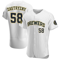 Rob Zastryzny Milwaukee Brewers Men's Authentic Alternate Jersey - White