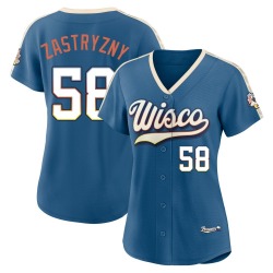 Rob Zastryzny Milwaukee Brewers Women's Limited Mineral 2026 City Connect Stadium Jersey - Blue