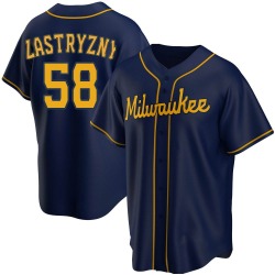 Rob Zastryzny Milwaukee Brewers Youth Replica Alternate Jersey - Navy