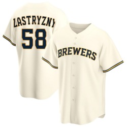 Rob Zastryzny Milwaukee Brewers Youth Replica Home Jersey - Cream