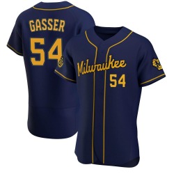 Robert Gasser Milwaukee Brewers Men's Authentic Alternate Jersey - Navy
