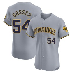 Robert Gasser Milwaukee Brewers Men's Elite Road Jersey - Gray