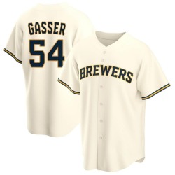 Robert Gasser Milwaukee Brewers Youth Replica Home Jersey - Cream