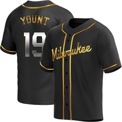 Robin Yount Milwaukee Brewers Men's Replica Alternate Jersey - Black Golden