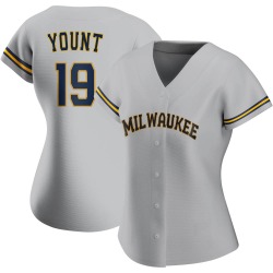 Robin Yount Milwaukee Brewers Women's Authentic Road Jersey - Gray