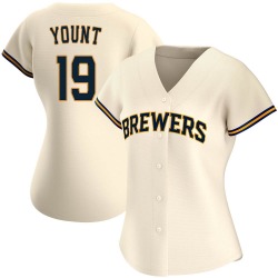 Robin Yount Milwaukee Brewers Women's Replica Home Jersey - Cream