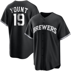 Robin Yount Milwaukee Brewers Youth Replica Black/ Jersey - White