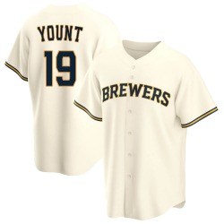 Robin Yount Milwaukee Brewers Youth Replica Home Jersey - Cream
