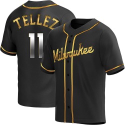 Rowdy Tellez Milwaukee Brewers Youth Replica Alternate Jersey - Black Golden