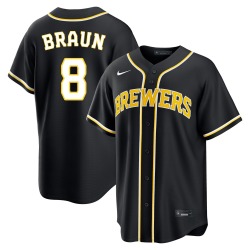 Ryan Braun Milwaukee Brewers Men's Replica Fashion Out Jersey - Black