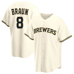 Ryan Braun Milwaukee Brewers Men's Replica Home Jersey - Cream