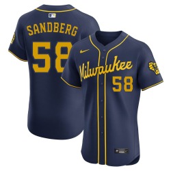 Ryan Sandberg Milwaukee Brewers Men's Elite Alternate Jersey - Navy