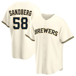 Ryan Sandberg Milwaukee Brewers Youth Replica Home Jersey - Cream