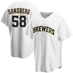 Ryan Sandberg Milwaukee Brewers Youth Replica Home Jersey - White