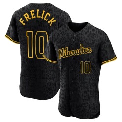 Sal Frelick Milwaukee Brewers Men's Authentic Snake Skin City Jersey - Black